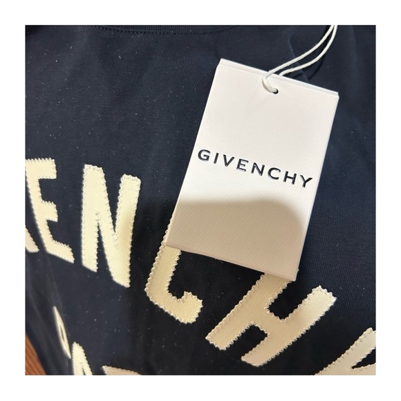 GIVENCHY cotton jersey navy embroidered T-shirt size small made in Italy - Picture 6 of 6